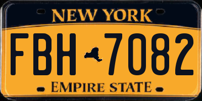 NY license plate FBH7082