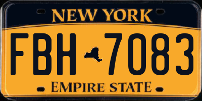 NY license plate FBH7083