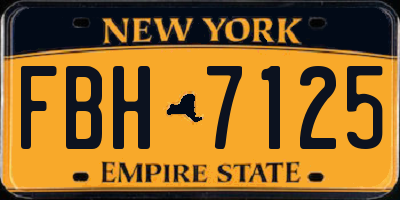 NY license plate FBH7125
