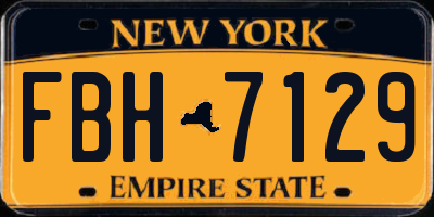 NY license plate FBH7129