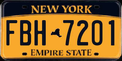 NY license plate FBH7201