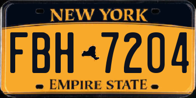 NY license plate FBH7204
