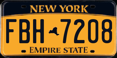NY license plate FBH7208