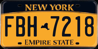 NY license plate FBH7218