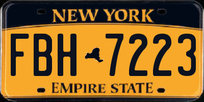NY license plate FBH7223