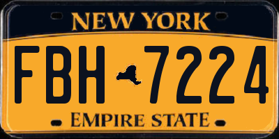 NY license plate FBH7224