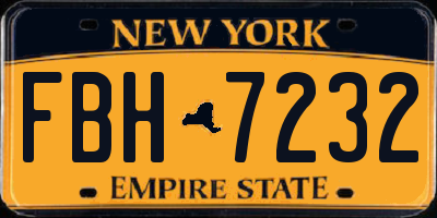 NY license plate FBH7232