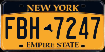 NY license plate FBH7247