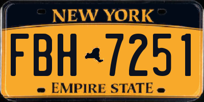 NY license plate FBH7251