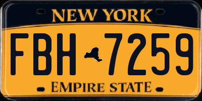 NY license plate FBH7259