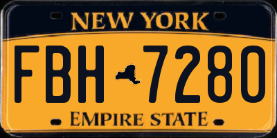 NY license plate FBH7280