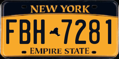 NY license plate FBH7281
