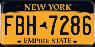 NY license plate FBH7286