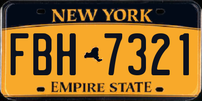 NY license plate FBH7321