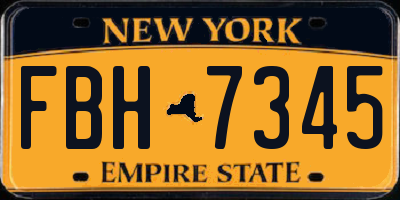 NY license plate FBH7345