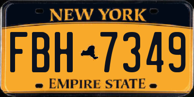 NY license plate FBH7349