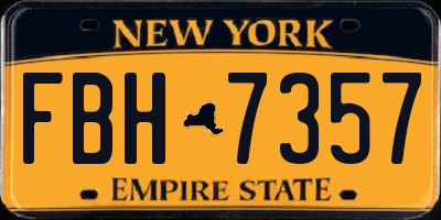 NY license plate FBH7357