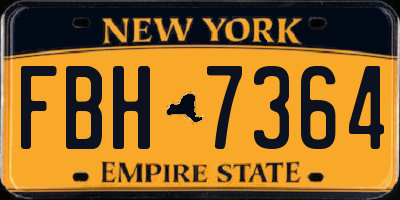 NY license plate FBH7364