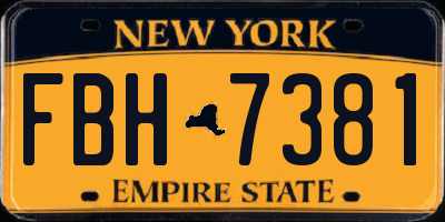 NY license plate FBH7381