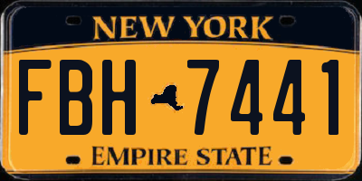 NY license plate FBH7441