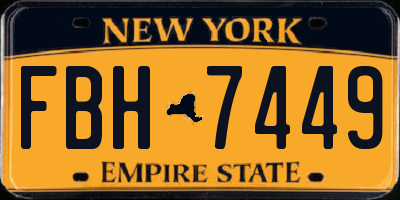 NY license plate FBH7449