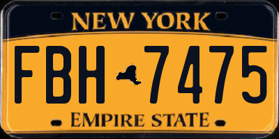 NY license plate FBH7475