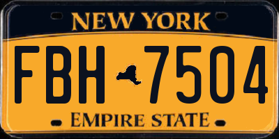 NY license plate FBH7504