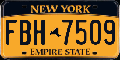 NY license plate FBH7509