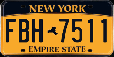 NY license plate FBH7511