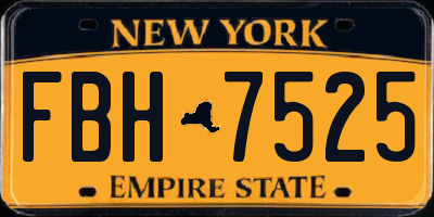 NY license plate FBH7525