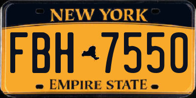 NY license plate FBH7550
