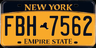 NY license plate FBH7562