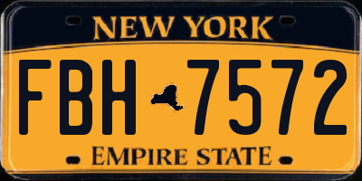 NY license plate FBH7572
