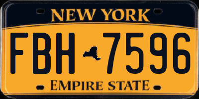 NY license plate FBH7596