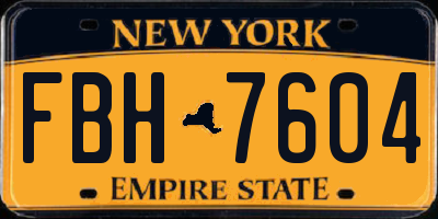 NY license plate FBH7604