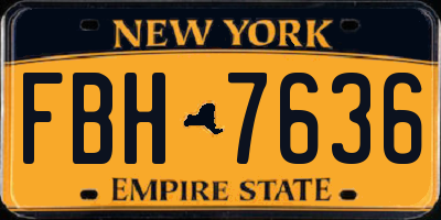 NY license plate FBH7636