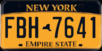 NY license plate FBH7641