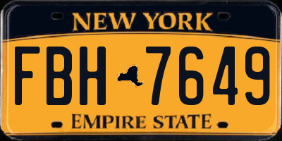 NY license plate FBH7649