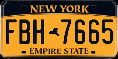 NY license plate FBH7665