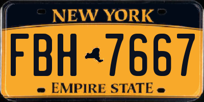 NY license plate FBH7667