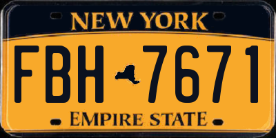 NY license plate FBH7671