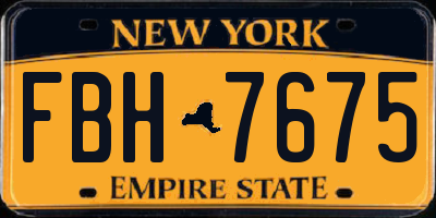 NY license plate FBH7675