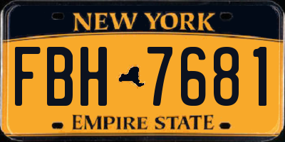 NY license plate FBH7681