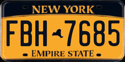 NY license plate FBH7685