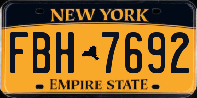 NY license plate FBH7692
