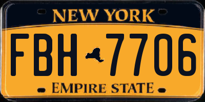 NY license plate FBH7706