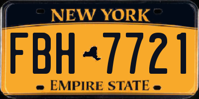NY license plate FBH7721