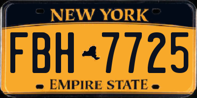 NY license plate FBH7725