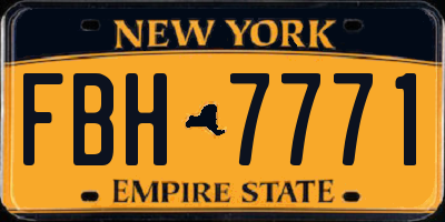 NY license plate FBH7771