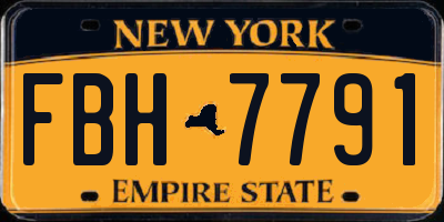 NY license plate FBH7791